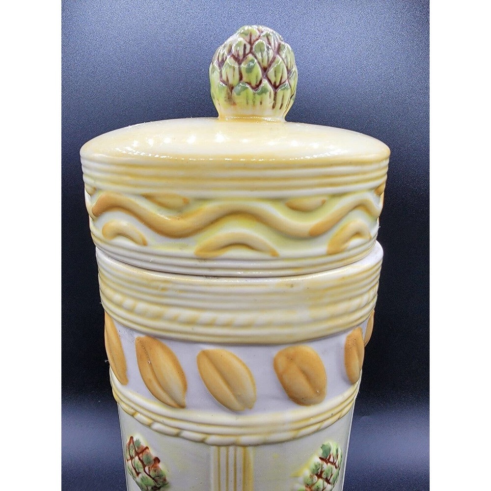 Vintage Ceramic Pasta Spaghetti Storage Container Artichoke Pasta TUSCAN Design - Picture 3 of 8